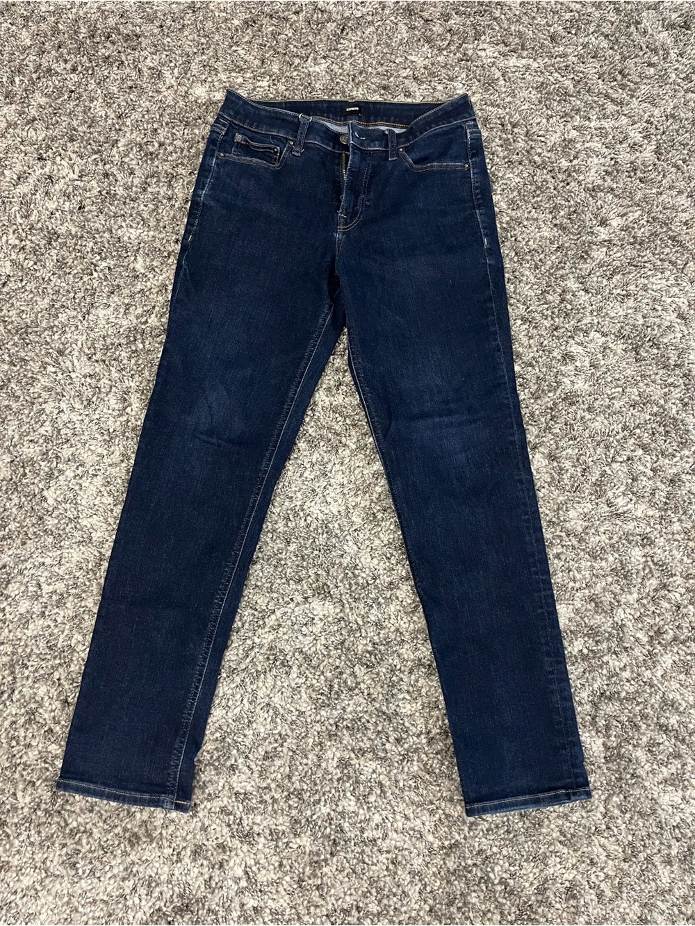 Express Men’s Dark Blue Slim Straight Jeans